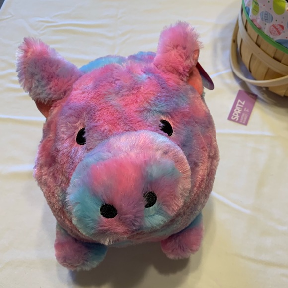 tie dye plush piggy bank